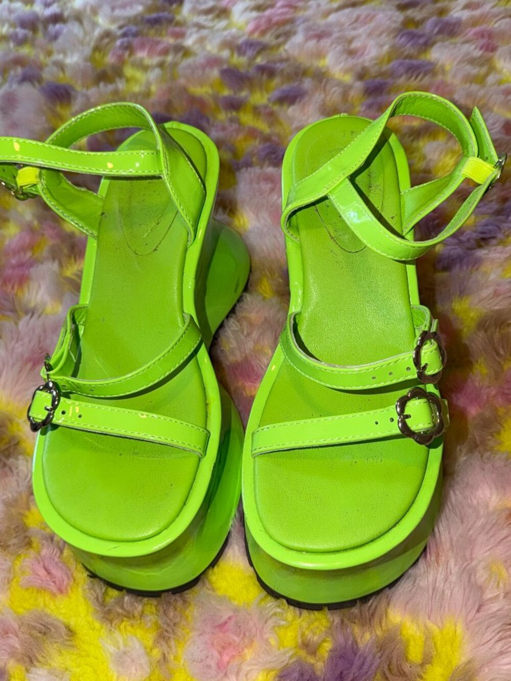 Funky Green Platform Sandals